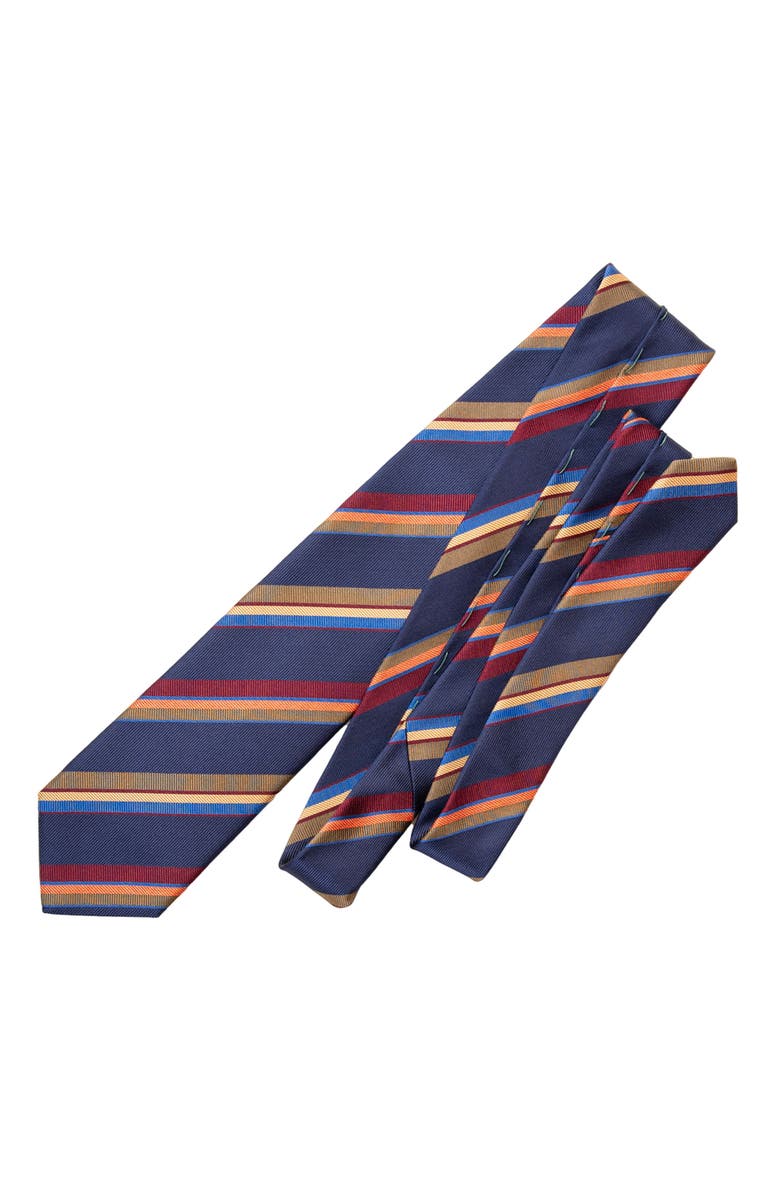 Elizabetta Battisti - Extra Long Silk Jacquard Tie for Men, Alternate, color, Navy