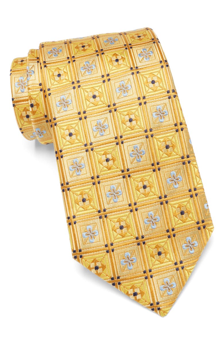 Duchamp Geometric Silk Tie, Main, color, Gold
