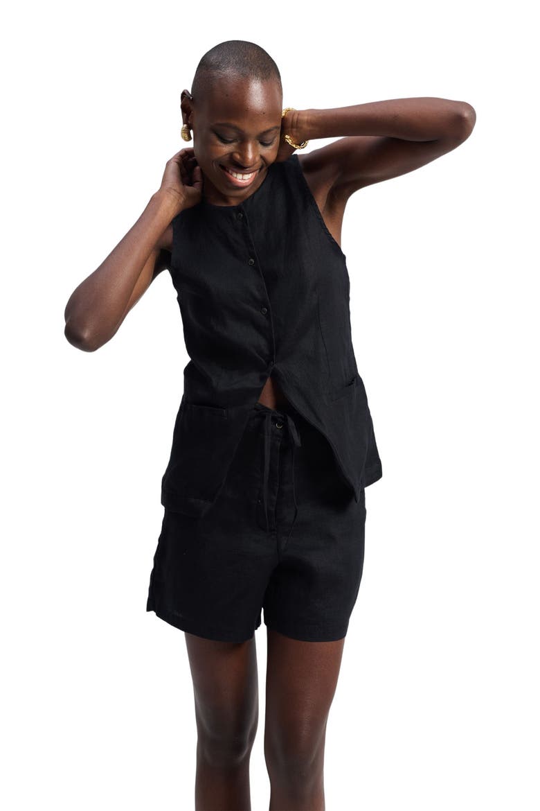 Sleeveless Vest Jacket, Alternate, color, Black