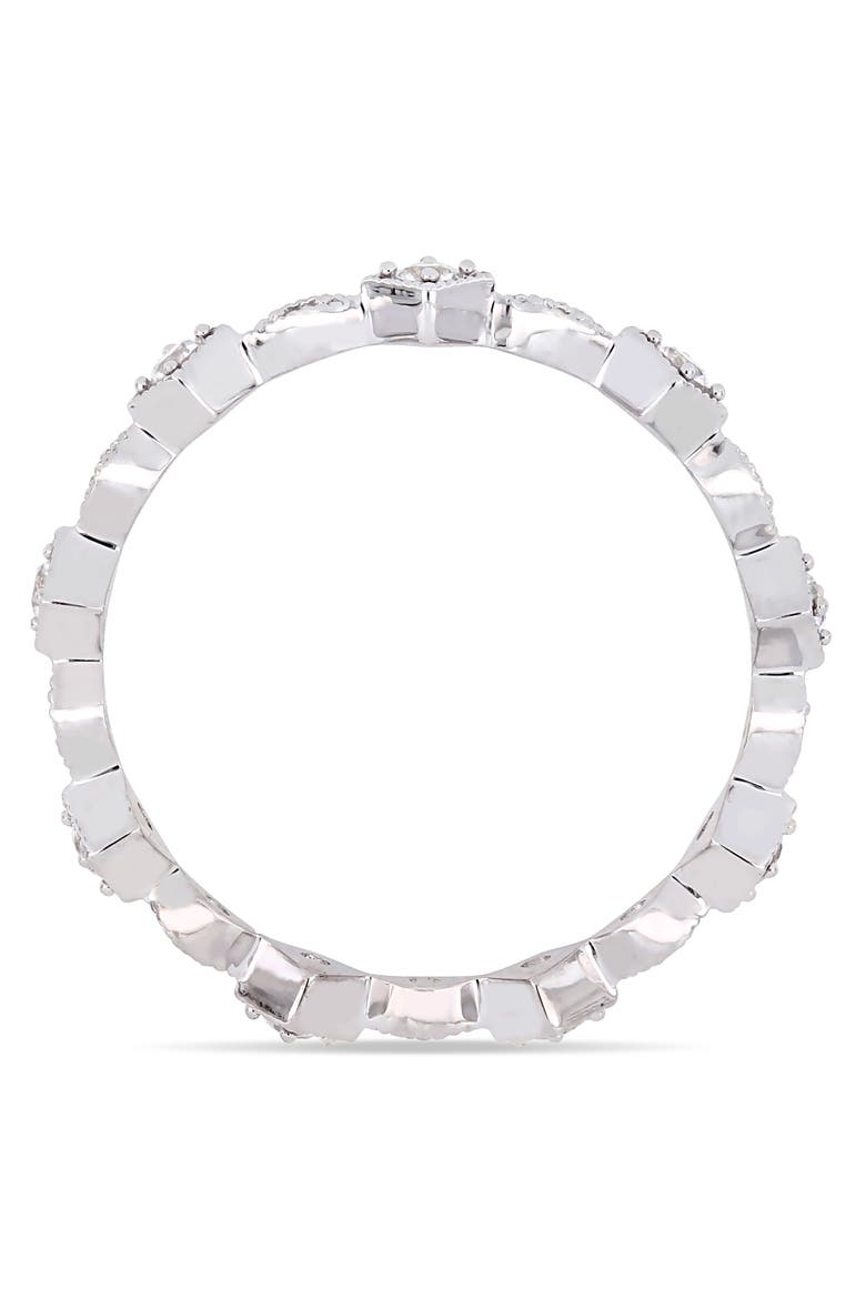 Lab-Created White Sapphire Eternity Ring 10k, Alternate, color, 10k White Gold
