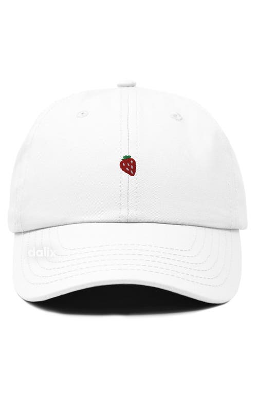 Dalix Lil Strawberry Dad Cap In White
