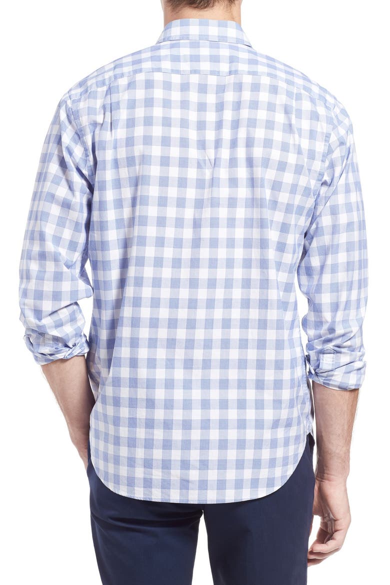 Slim Fit Check Sport Shirt, Alternate, color, BAY BLUE ATLANTIC CHECK