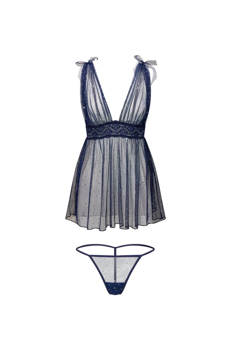 Adore Me Novah Babydoll
G-String Set Lingerie, Alternate, color, Dark Blue