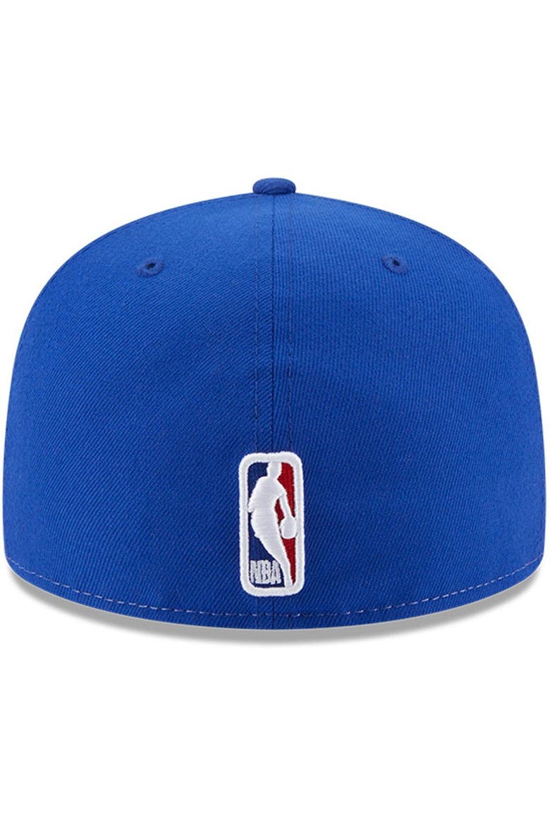 Men's New Era  White/Royal Philadelphia 76ers Back Half 9FIFTY Fitted Hat, Alternate, color, White