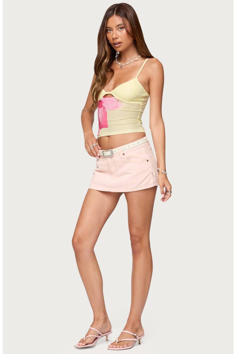 Alanah Flower Keyhole Mesh Camisole, Alternate, color, YELLOW