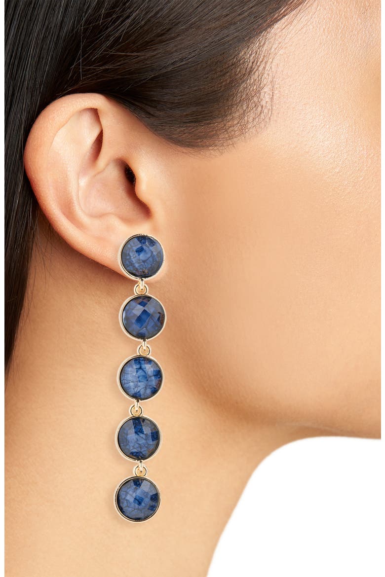 Stone Drop Earrings, Alternate, color, PURPLE/BLUE