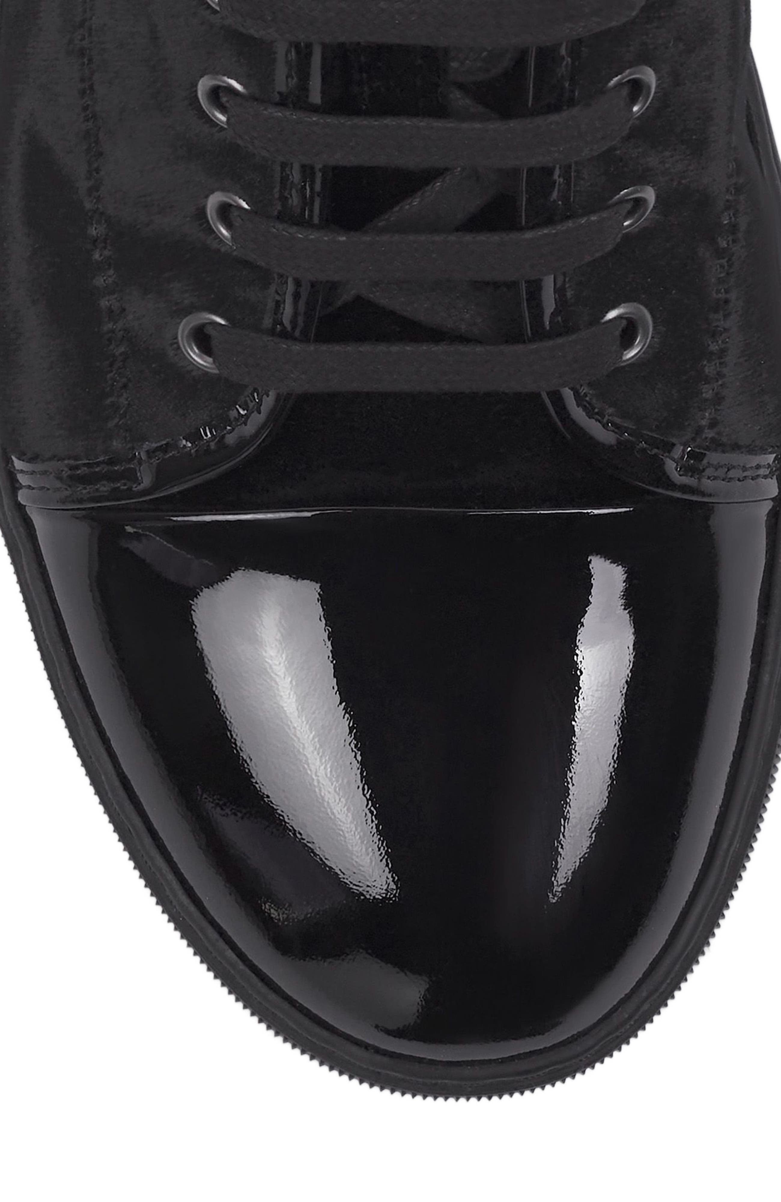 Lanvin DBB1 SNEAKERS IN VELVET AND PATENT LEATHER, Alternate, color, 