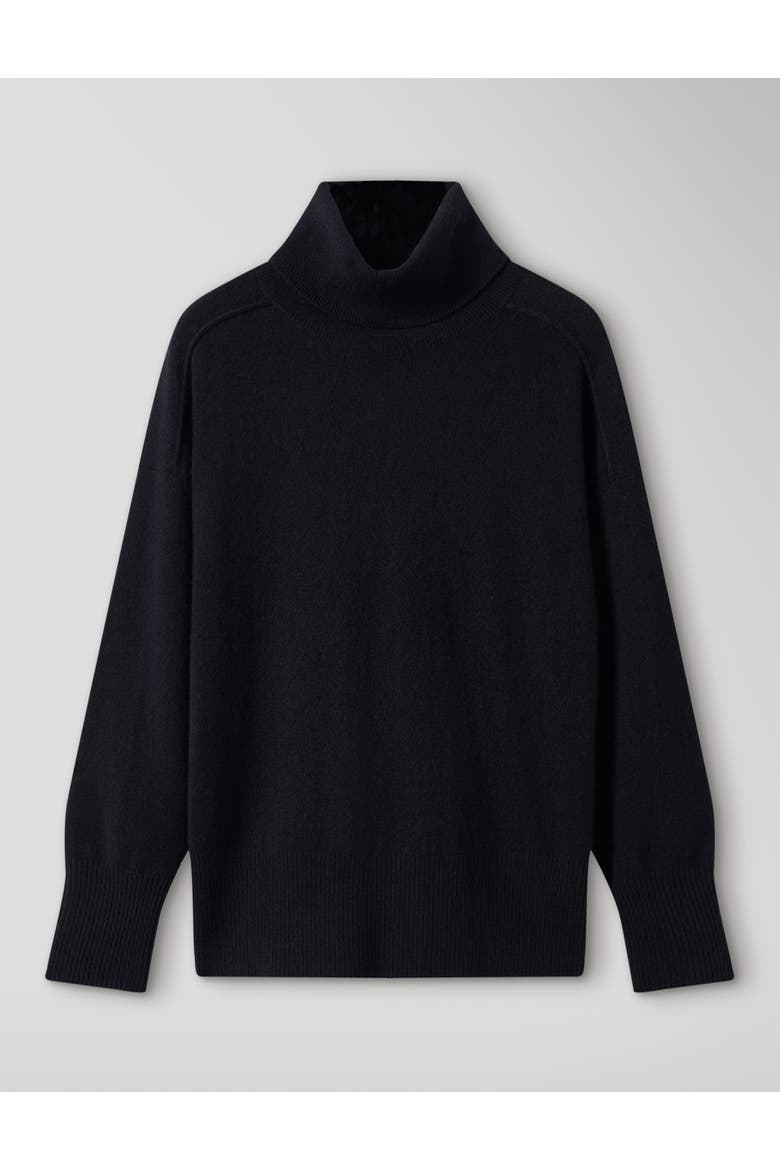 Cashmere Seam Roll Neck Knit Top, Alternate, color, Black