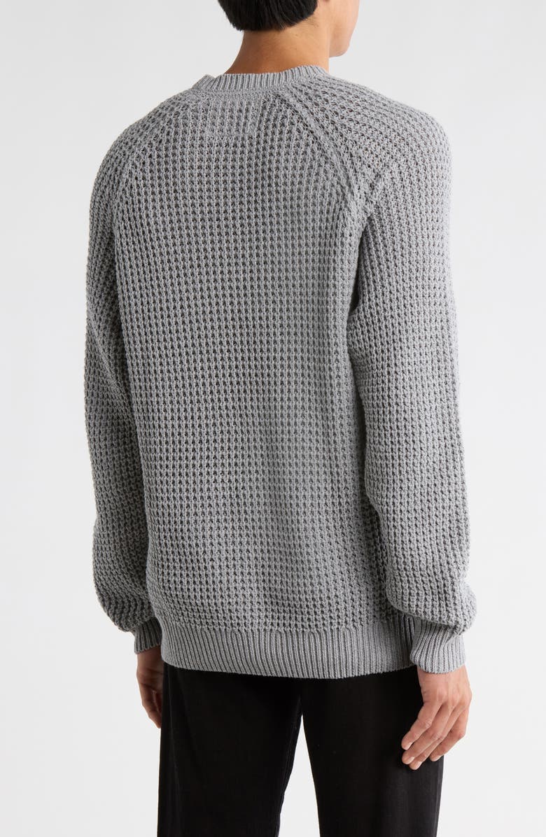 WEATHERPROOF VINTAGE Stonewash Cable Knit Crewneck Sweater, Alternate, color, Grey