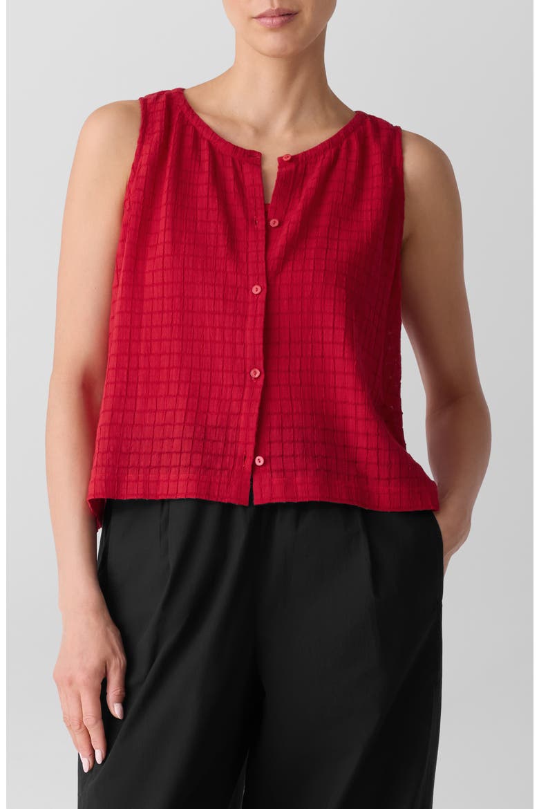 Jewel Neck Organic Cotton Vest, Main, color, CRIMSON