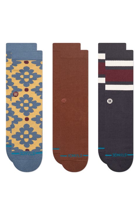 Ceramic 3-Pack Assorted Crew Socks