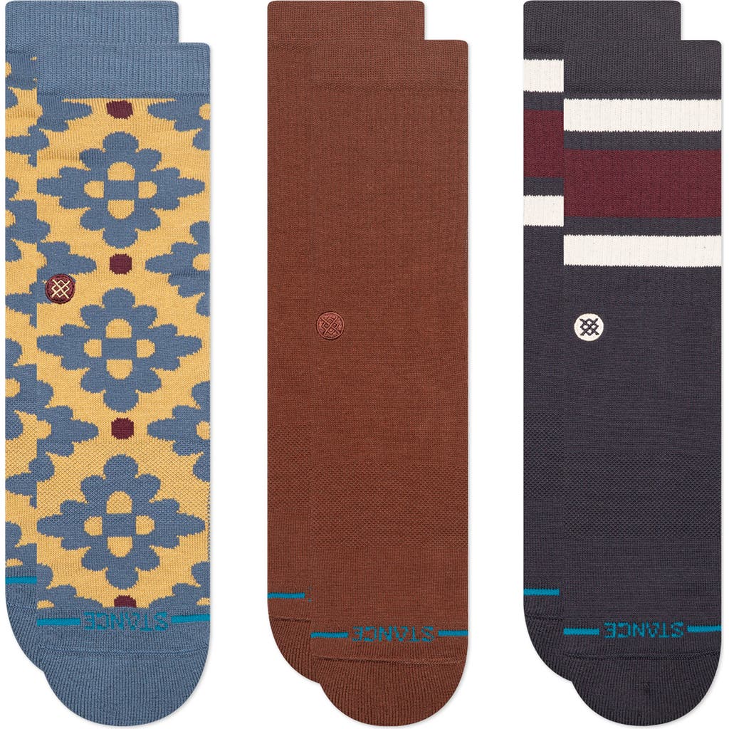 Stance Ceramic 3-pack Assorted Crew Socks In Purple
