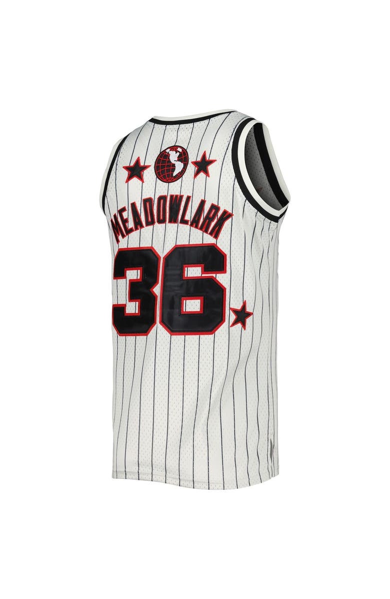 RINGS & CRWNS Men's Rings & Crwns Meadowlark Lemon White Harlem Globetrotters Swingman Jersey, Alternate, color, White