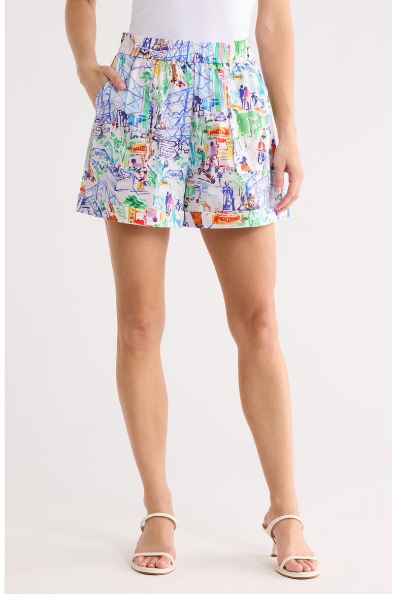 Marylou Cotton Shorts, Main, color, FRNCH AREA