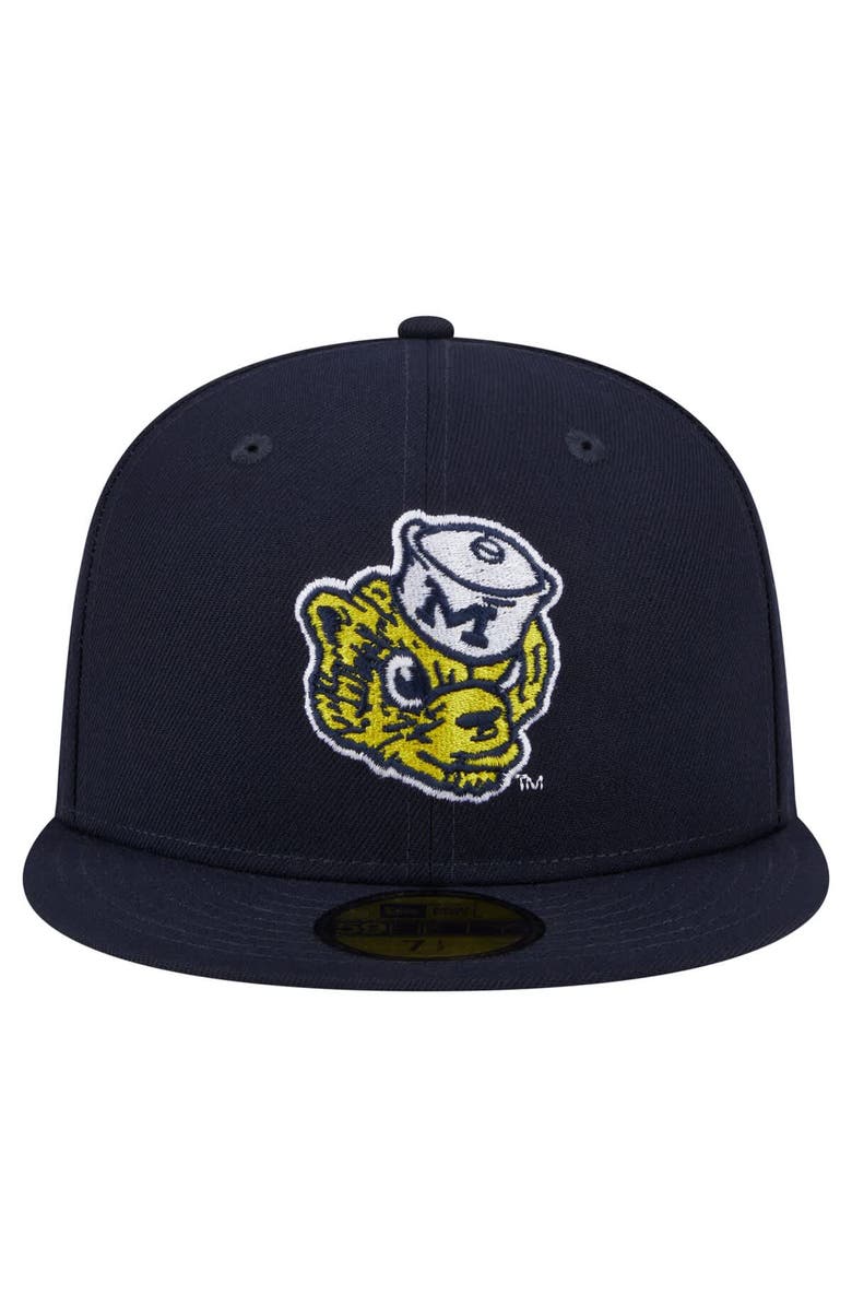 New Era Men's New Era Navy Michigan Wolverines Vault 59FIFTY Fitted Hat, Alternate, color, 