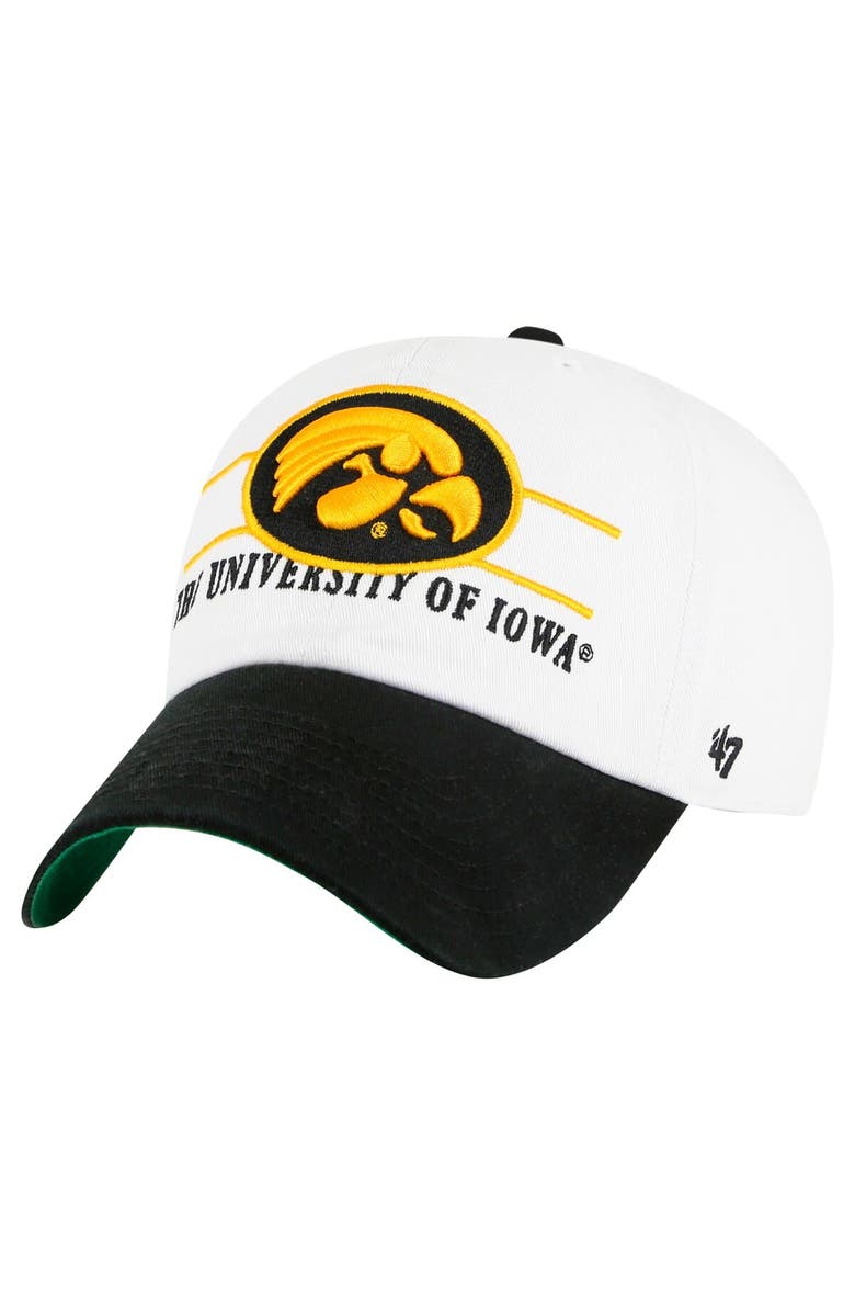 '47 Men's '47 White Iowa Hawkeyes Gridiron Clean Up Adjustable Hat, Main, color, White