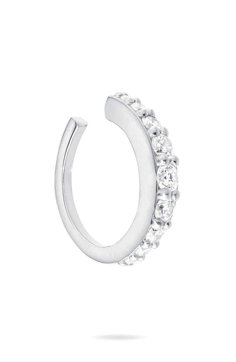 LANA Single Graduated Diamond Ear Cuff, Main, color, White