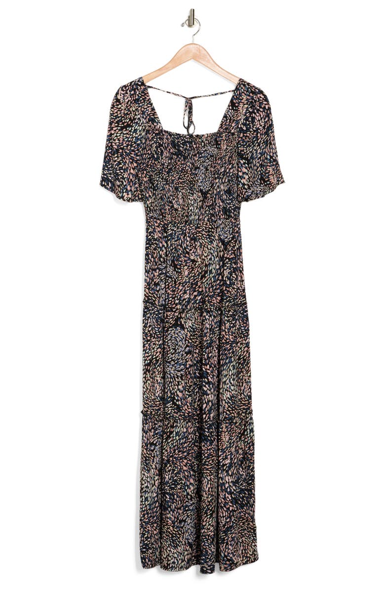 Lovestitch Smocked Tie Back Maxi Dress, Alternate, color, 