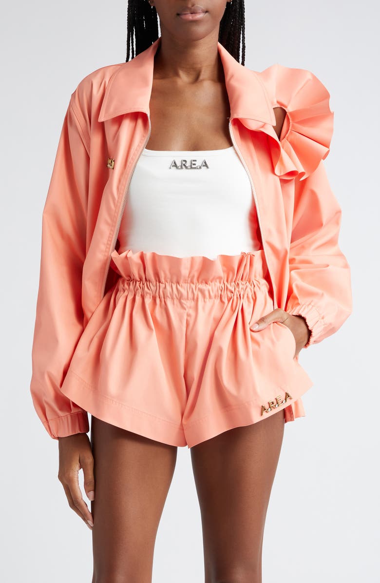 Area Ruffle Flower Track Jacket, Main, color,