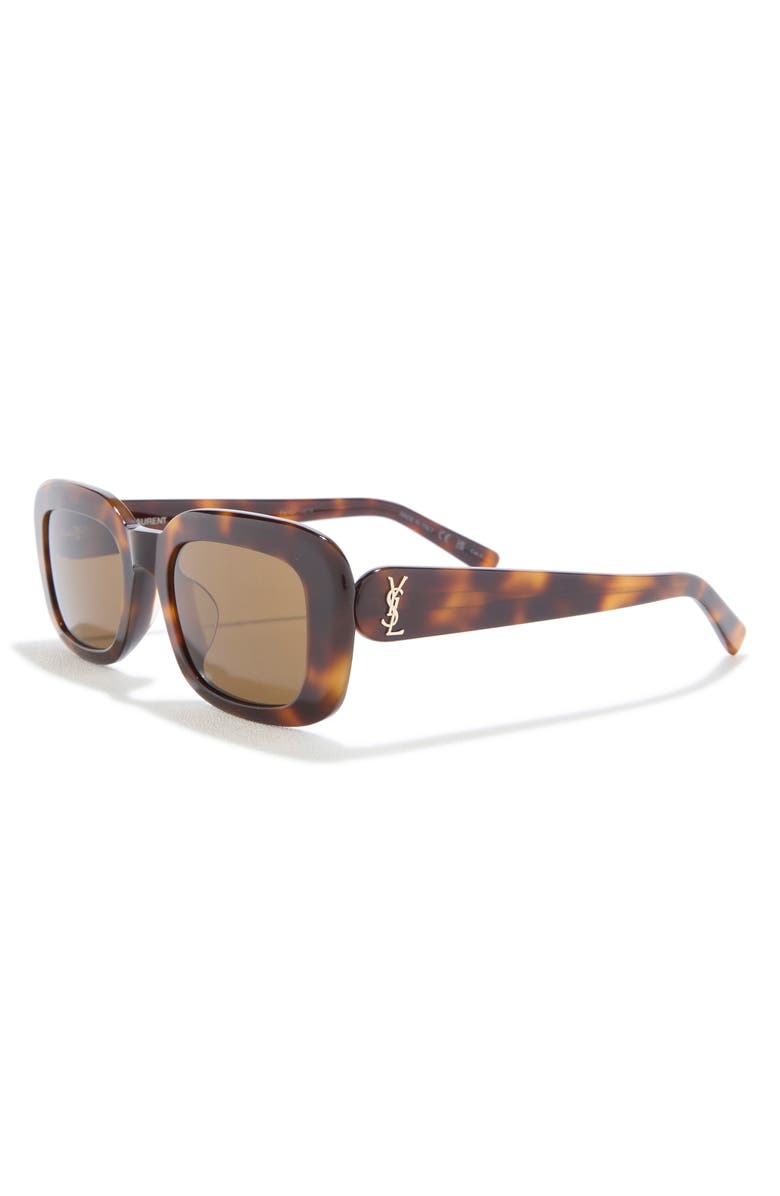 Saint Laurent Square Sunglasses, Alternate, color, Havana Havana Brown