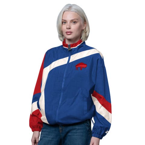 Women's Starter Royal/Red Buffalo Bills Vintage 1st Quarter Full-Zip Windbreaker
