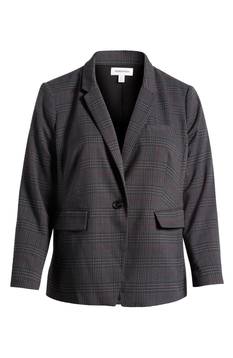 Vince Camuto Plaid One-Button Blazer, Alternate, color,