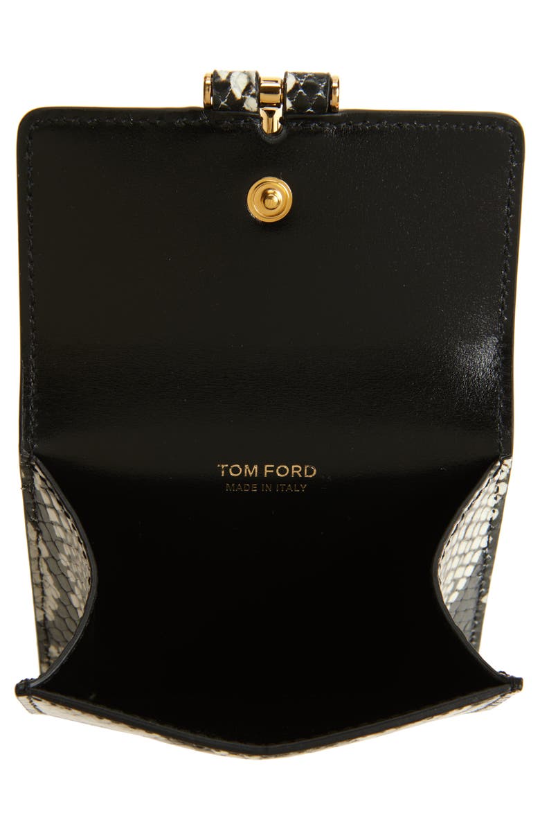 TOM FORD Tara Python Embossed Leather Card Wallet, Alternate, color,