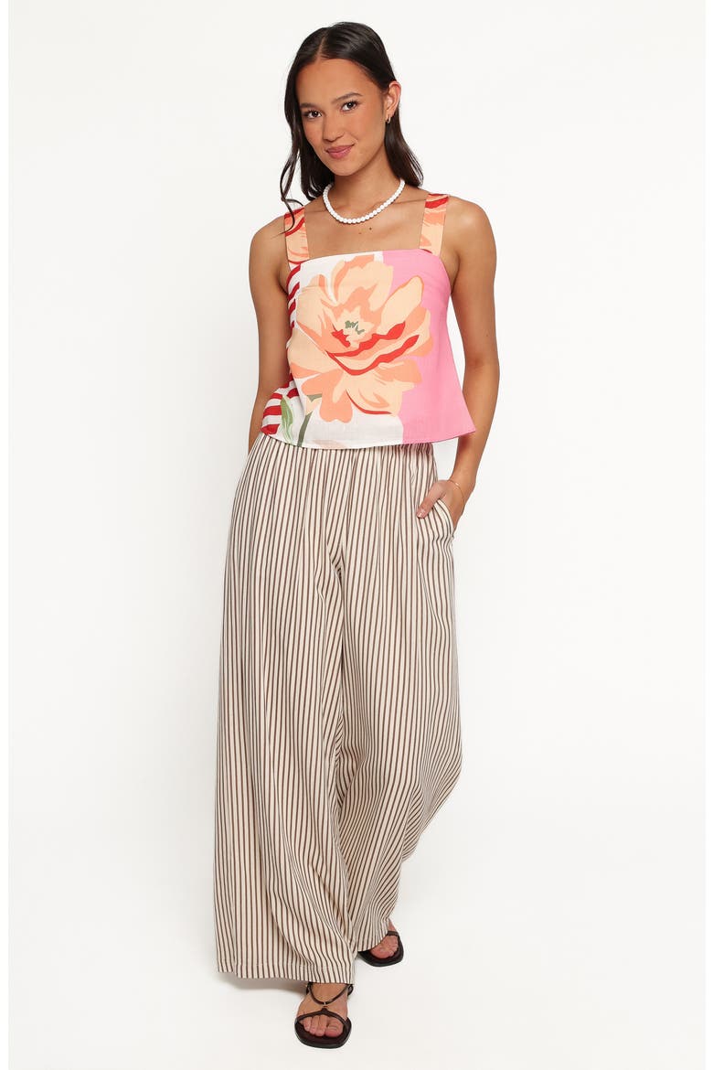 Oksana Floral Linen Blend Top, Alternate, color, PINK FLORAL