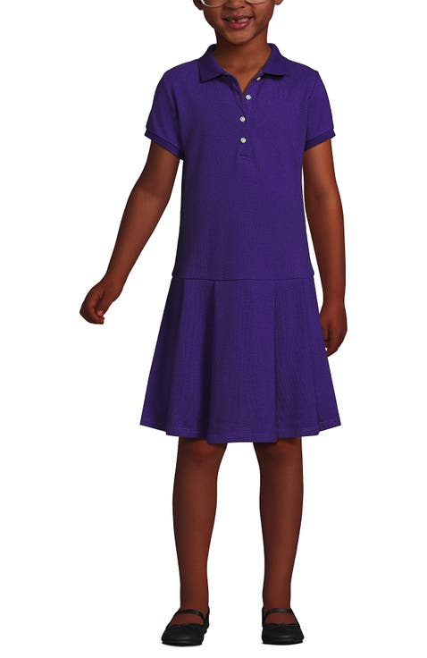 School Uniform Girls Short Sleeve Mesh Pleated Polo Dress