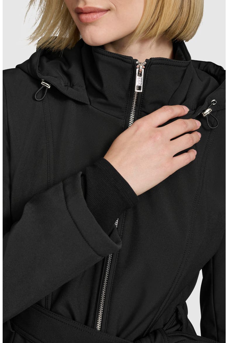 Quinn Water Resistant Belted Trench Coat, Alternate, color, BLACK
