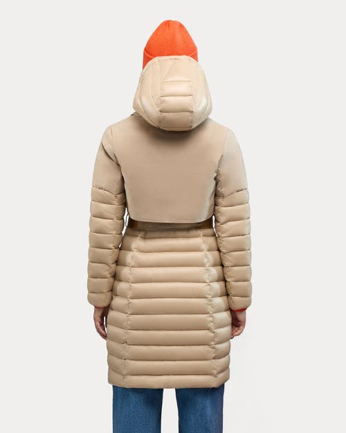 Alpenhaus Beaufort Mixed Media Insulated Trench Coat In Brown