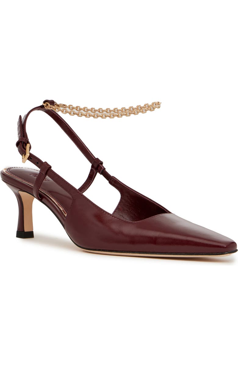 PAIGE Winnie Ankle Strap Pointed Toe Pump, Main, color, Cranberry