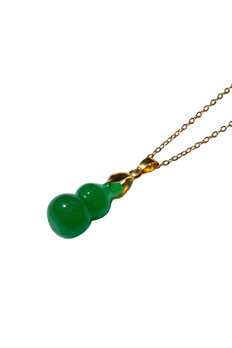 Hulu Jade Stone Pendant Necklace, Alternate, color, Green