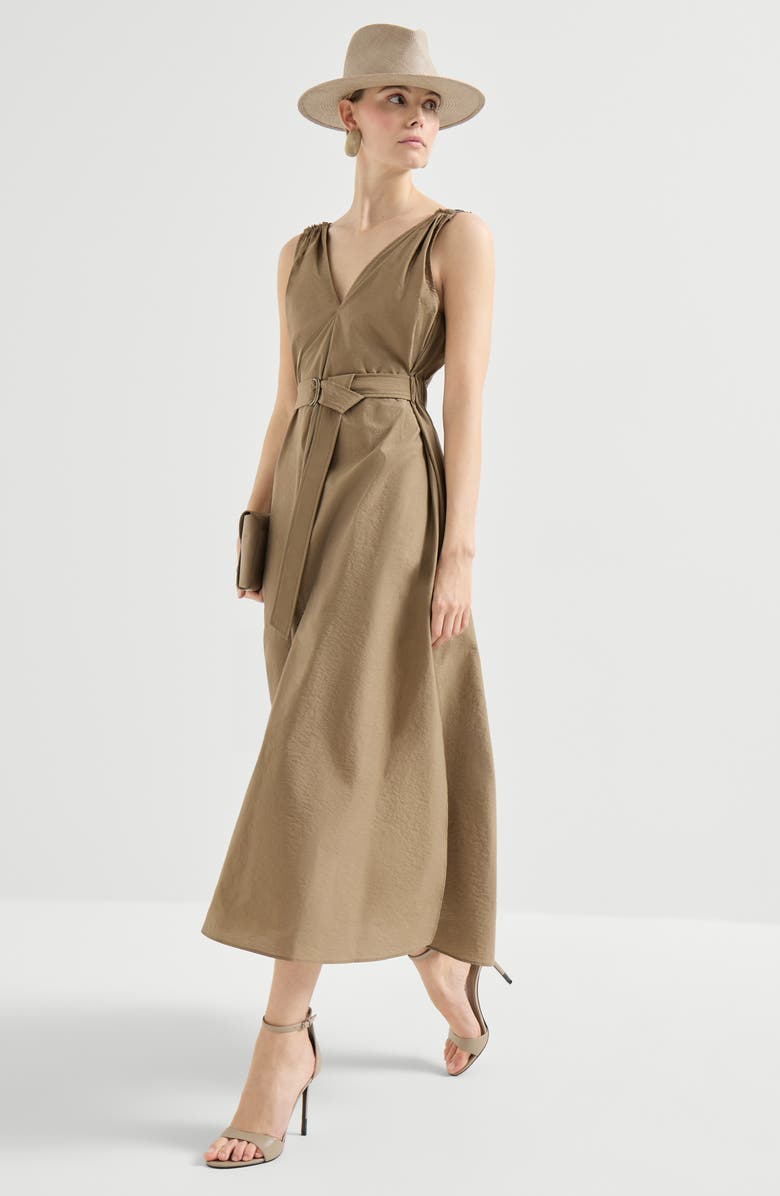 Brunello Cucinelli Dress with belt, Alternate, color, Sand