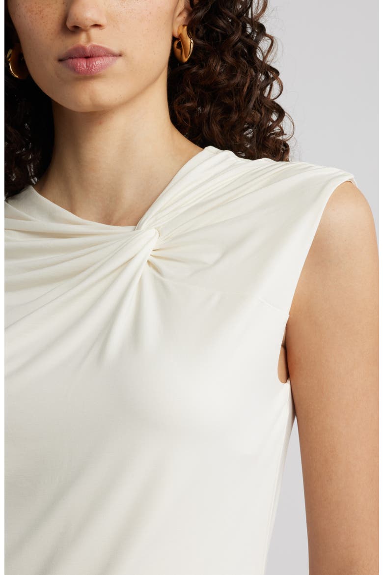 Twist Front Cap Sleeve T-Shirt, Alternate, color, IVORY TOFU