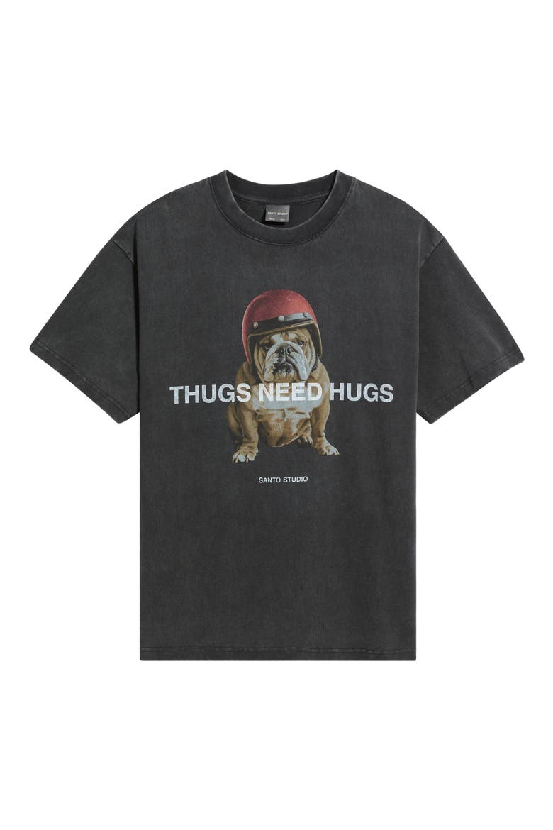 Thugs Need Hugs Pack Graphic T-Shirt, Alternate, color, BLACK FADE