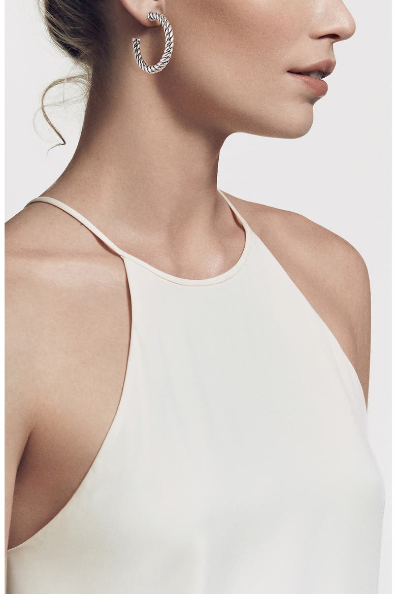 Cable Classics Hoop Earrings, Alternate, color, SILVER