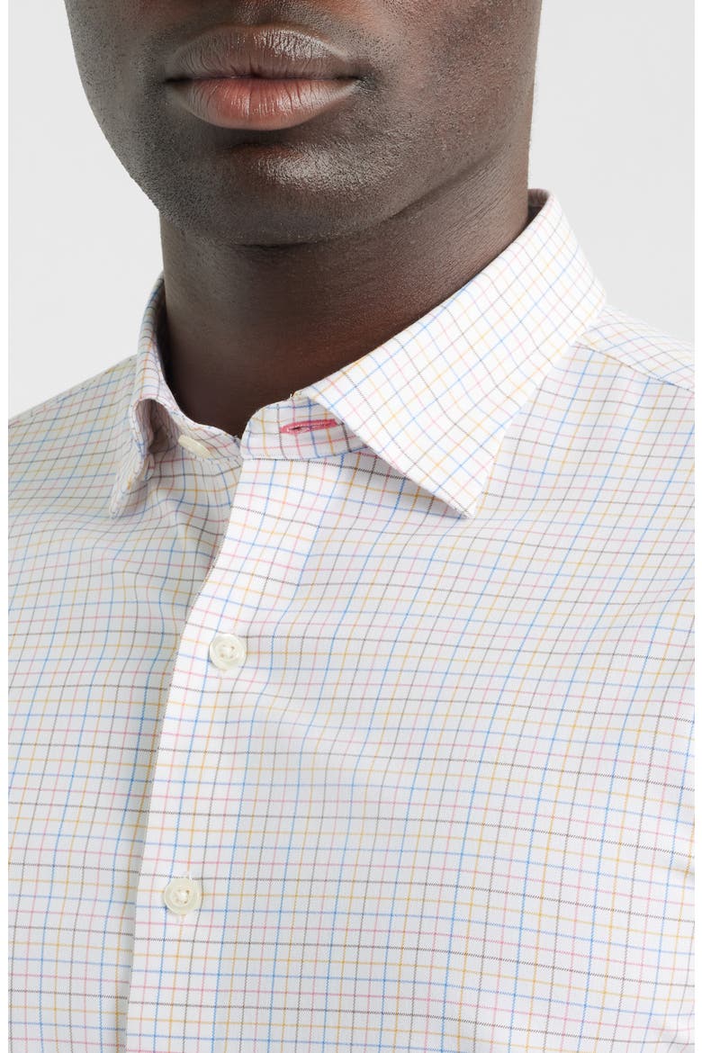 Bluffton Everyday Performance Pin Pane Button-Up Shirt, Alternate, color, PUNCH