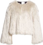 St. John Collection Faux Fur Crop Jacket