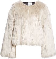 St. John Collection Faux Fur Crop Jacket