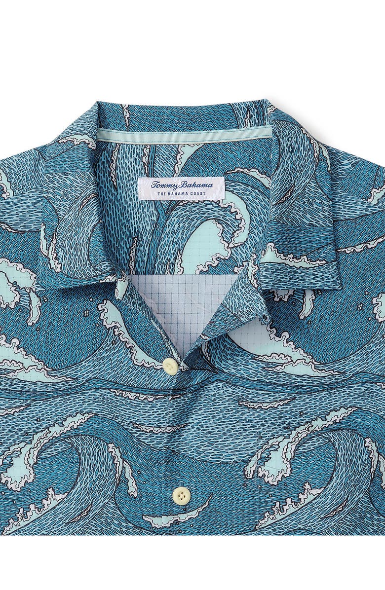 Tommy Bahama Bahama Coast Wavescape Oasis IslandZone<sup>®</sup> Short Sleeve Button-Up Shirt, Alternate, color, Continental