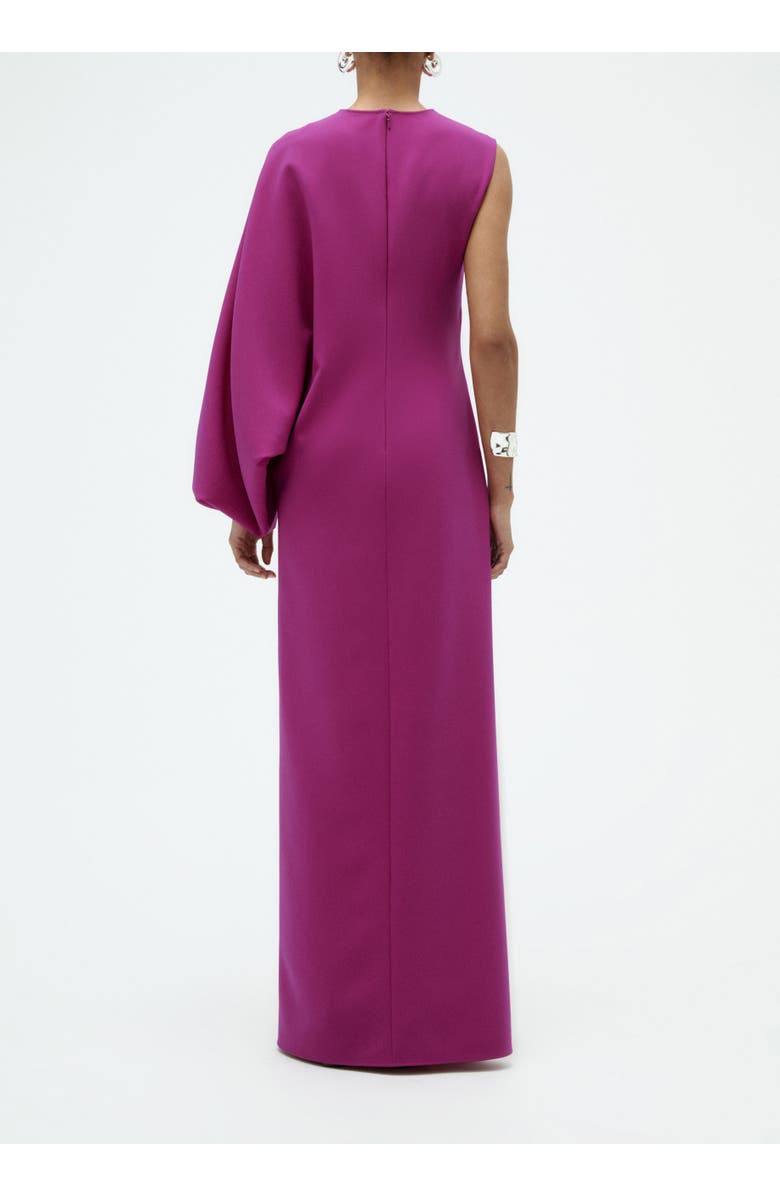 Amsale One Sleeve Column Gown, Alternate, color, Magenta