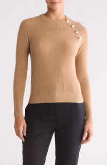 Bruno Magli Cashmere Rib Raglan Crew Sweater