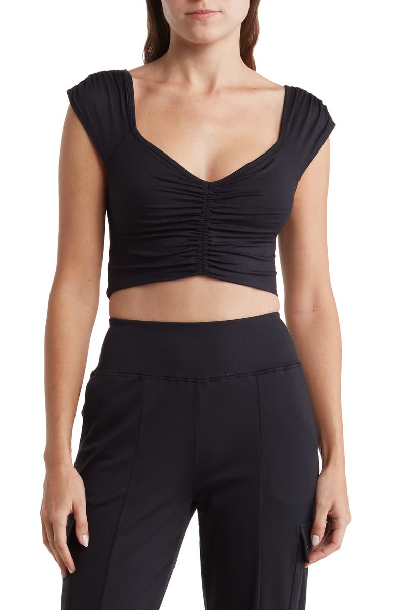 Free People Breathe Deeper Crop Top, Main, color, Black