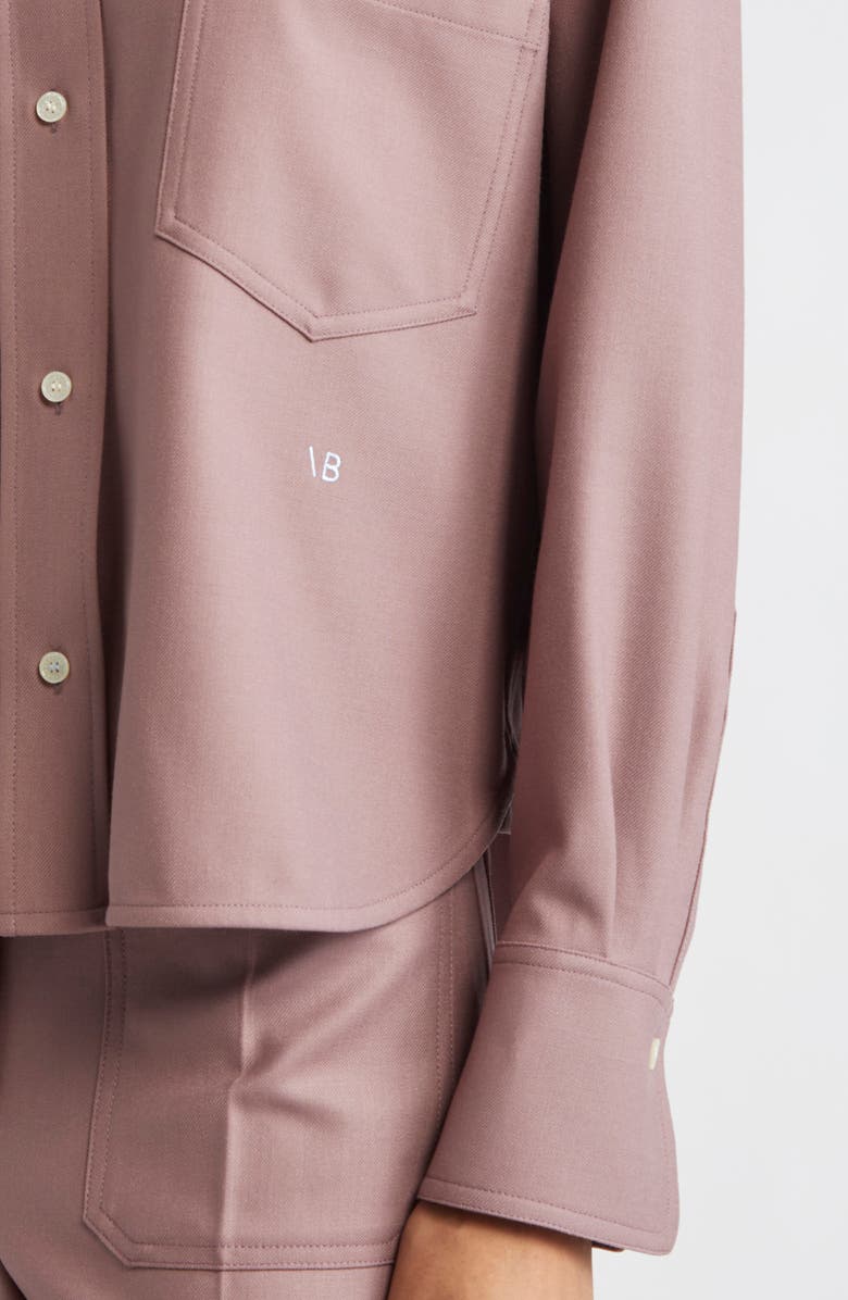 Victoria Beckham Crop Button-Up Shirt, Alternate, color, Mauve
