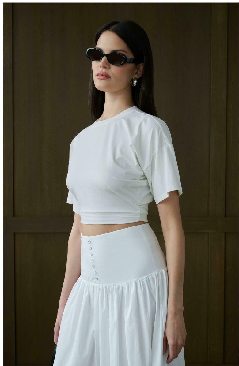 WeWoreWhat Ruched Cropped Tee, Alternate, color, 