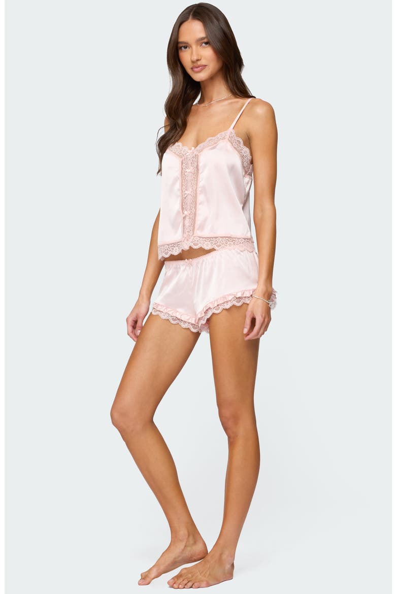 Clair Lace Trim Satin Camisole, Alternate, color, LIGHT-PINK