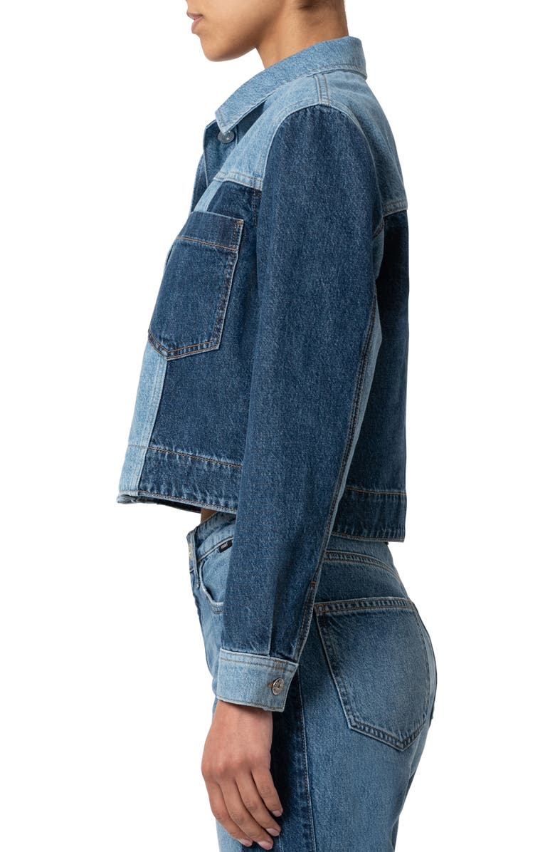 Mavi Jeans Two-Tone Denim Trucker Jacket, Alternate, color, Mix Blue Blocking