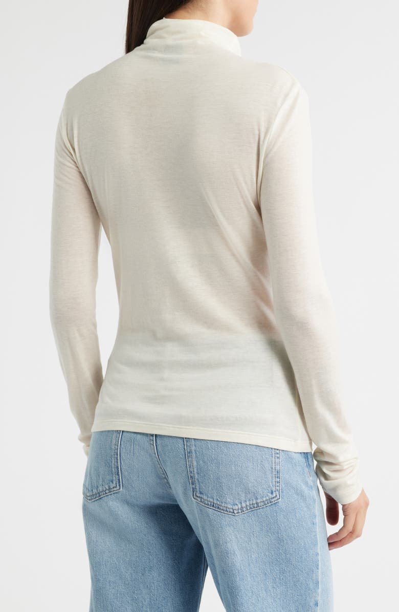 BOSS Elavu Turtleneck Top, Alternate, color, Soft Cream