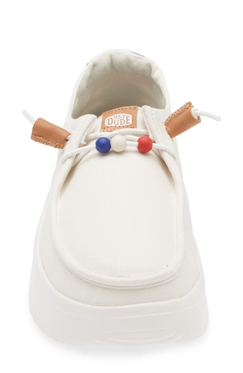 Hey Dude Wendy Peak Baja Stripe Slip-on Moc Toe Shoe In White